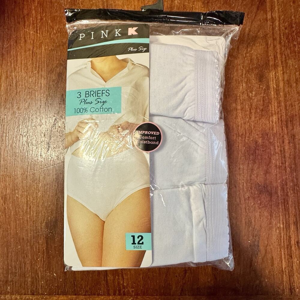 Vintage PINK K Kmart Women’s Briefs 3 Pack Size 12 100% Cotton Deadstock NOS